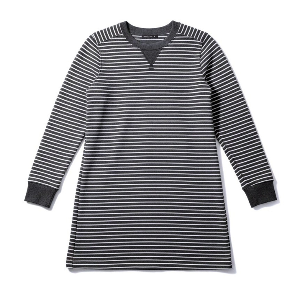Abercrombie & Fitch Striped Sweatshirt Sweater Dress Gray White Medium